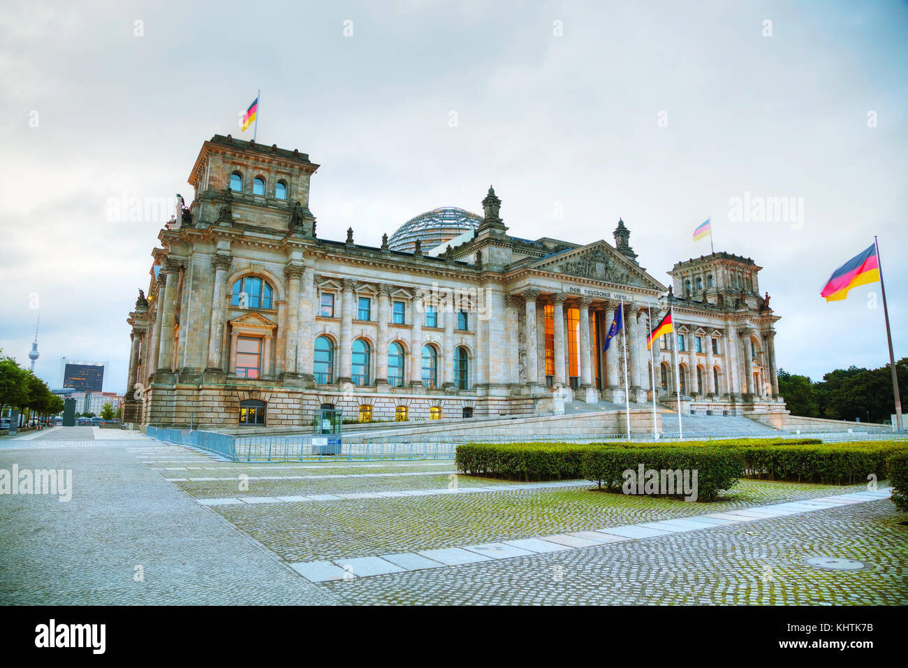 Reichstag building in Berlin, Germany early in the morning Stock Photo