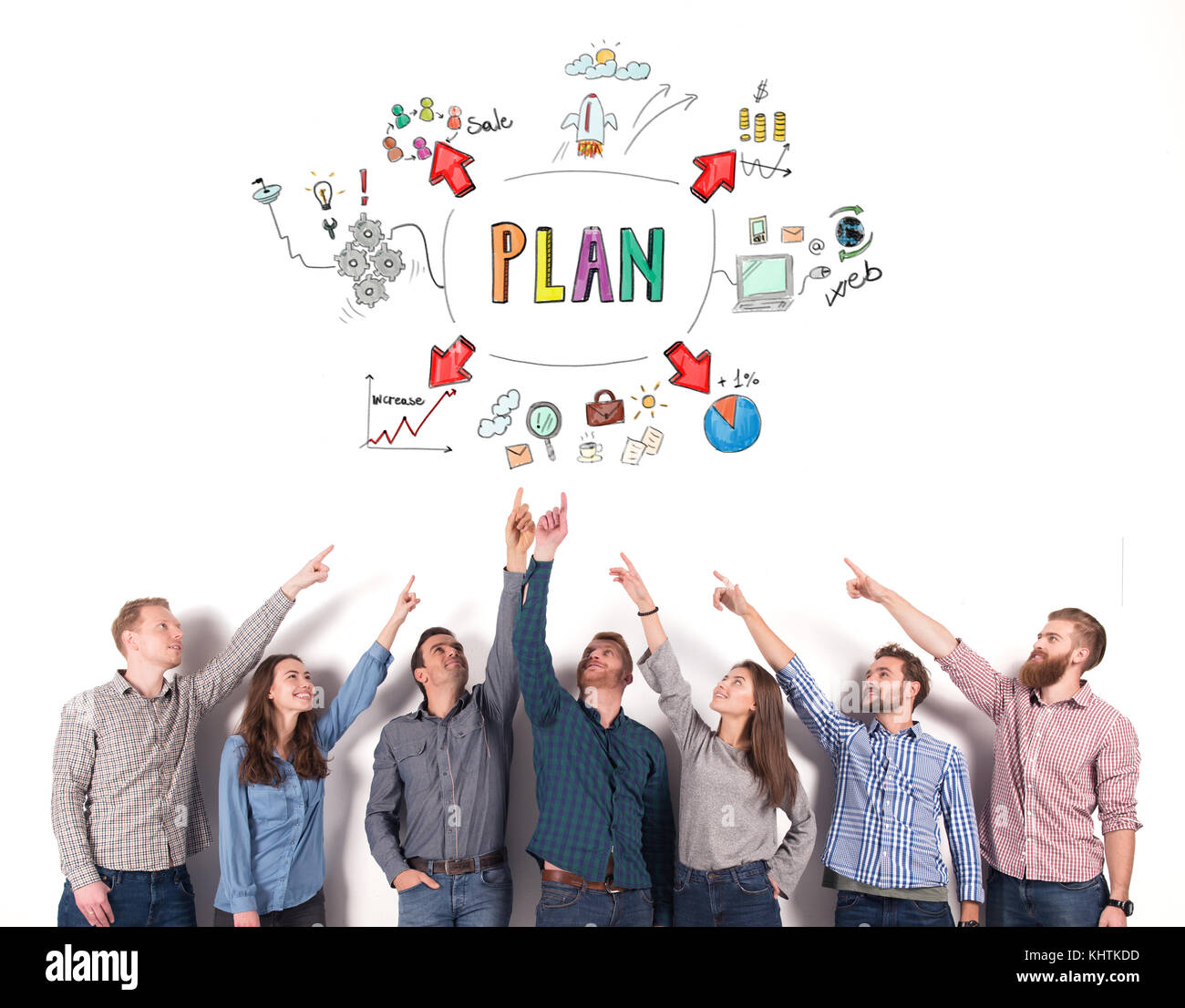 Business team indicate a business project. concept of creative idea and teamwork Stock Photo