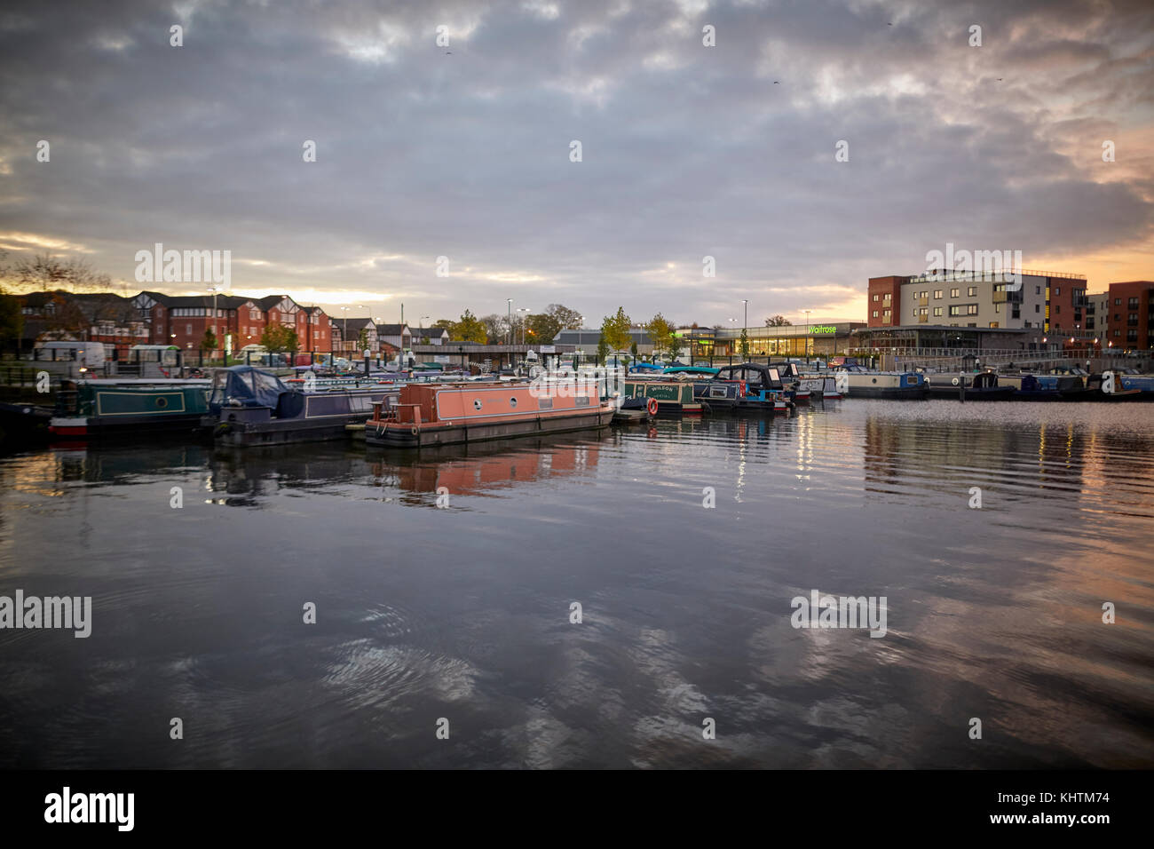 Northwich Marina on the River Weaver in the town centre of Northwich in