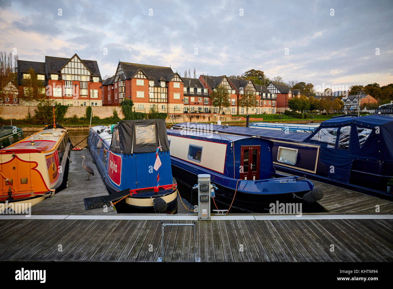 Northwich Marina on the River Weaver in the town centre, with lots of