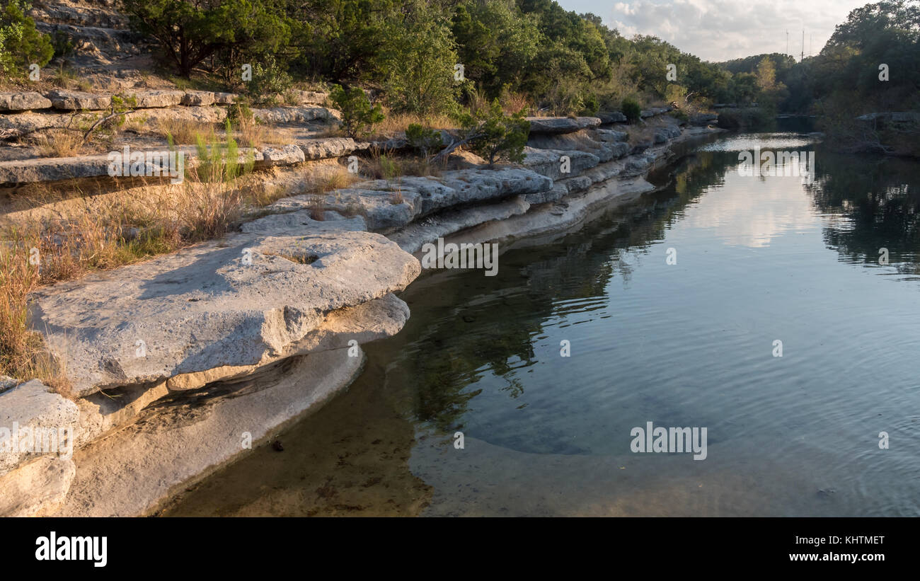 Texas Hill Country Water Hole Stock Photo Alamy