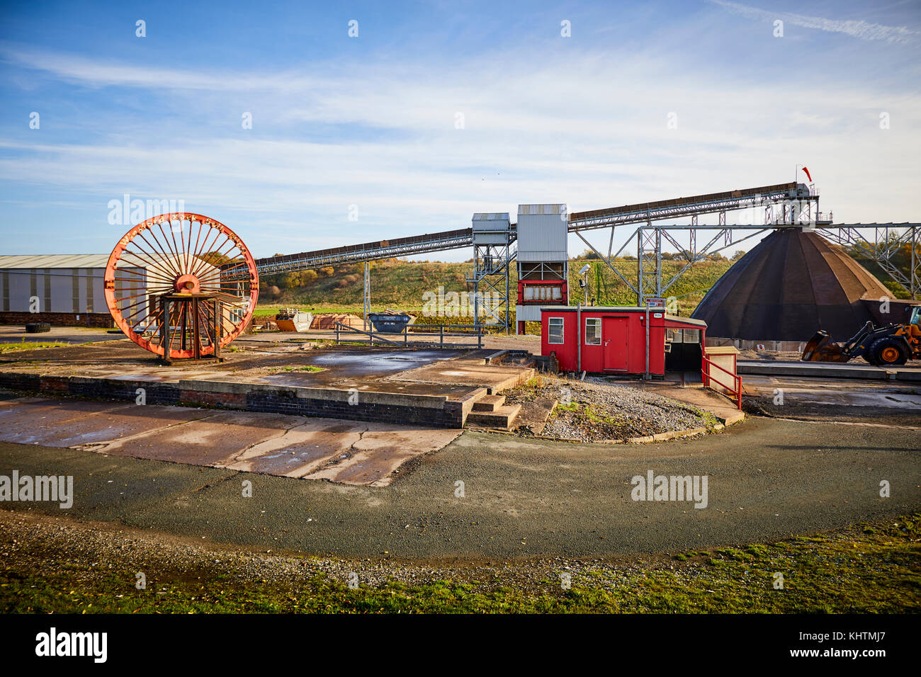 Autumn in Winsford Compass Minerals salt mines mining rock salt for spreading on the roads in winter Stock Photo