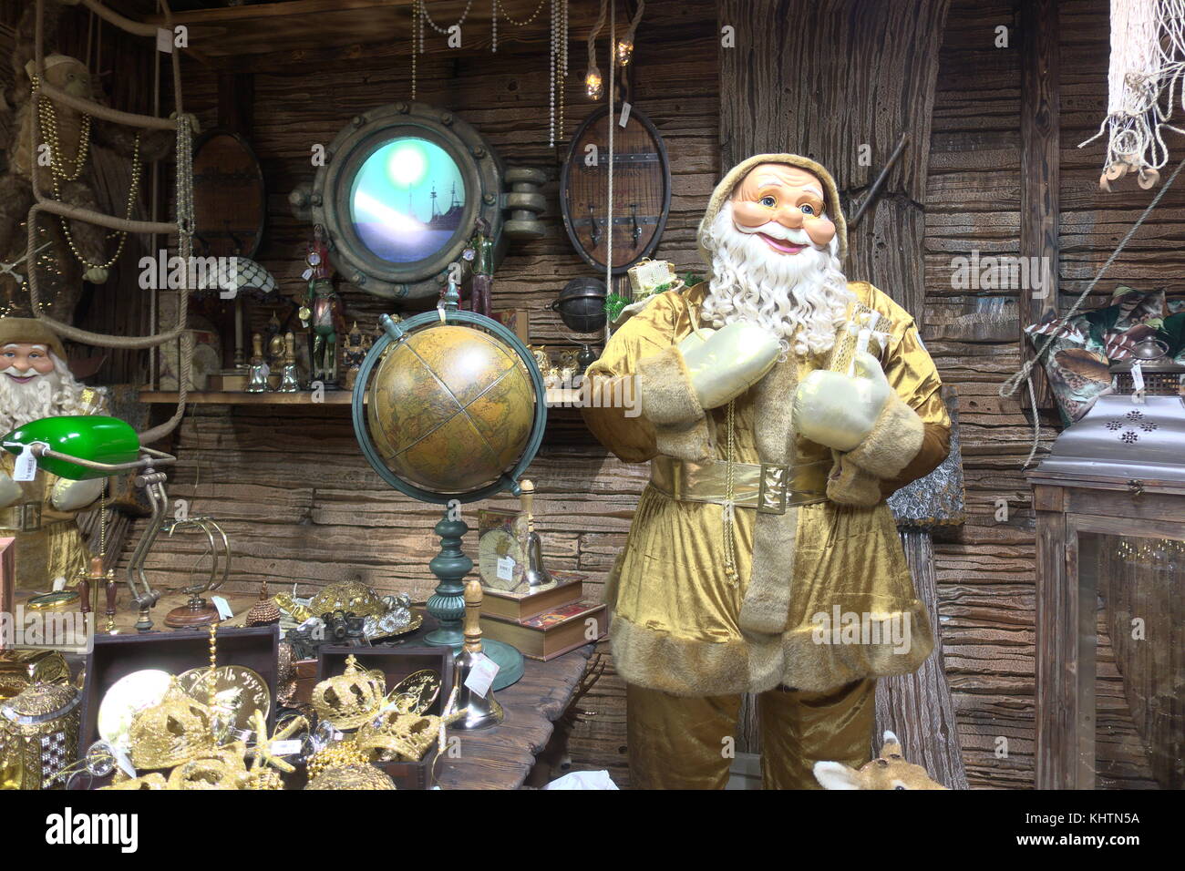 Santa Clause in Christmas red costume Stock Photo - Alamy