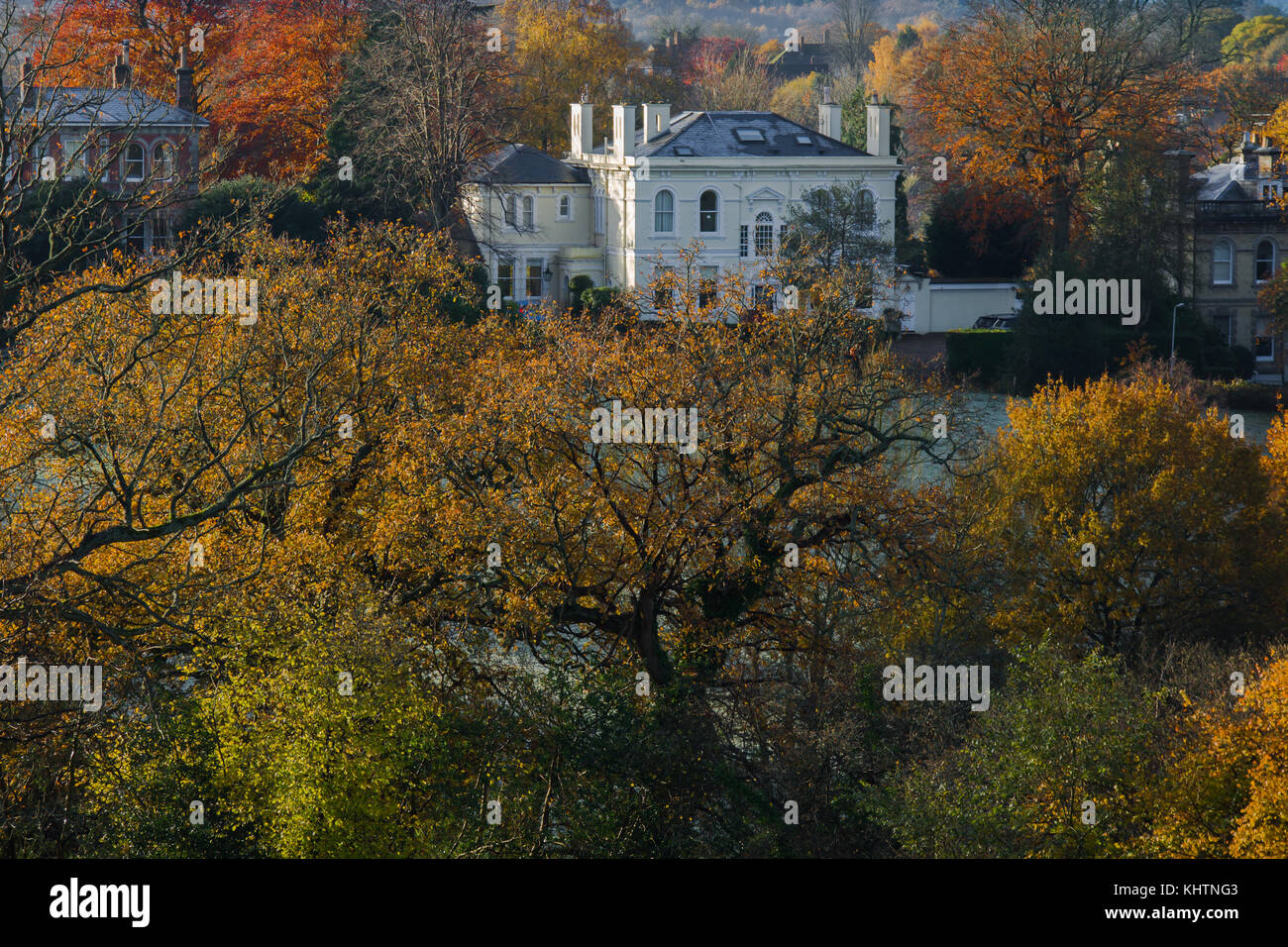 Royal Tunbridge Wells. Large secluded detached Victorian Villa in Hungershall Park Royal autumn