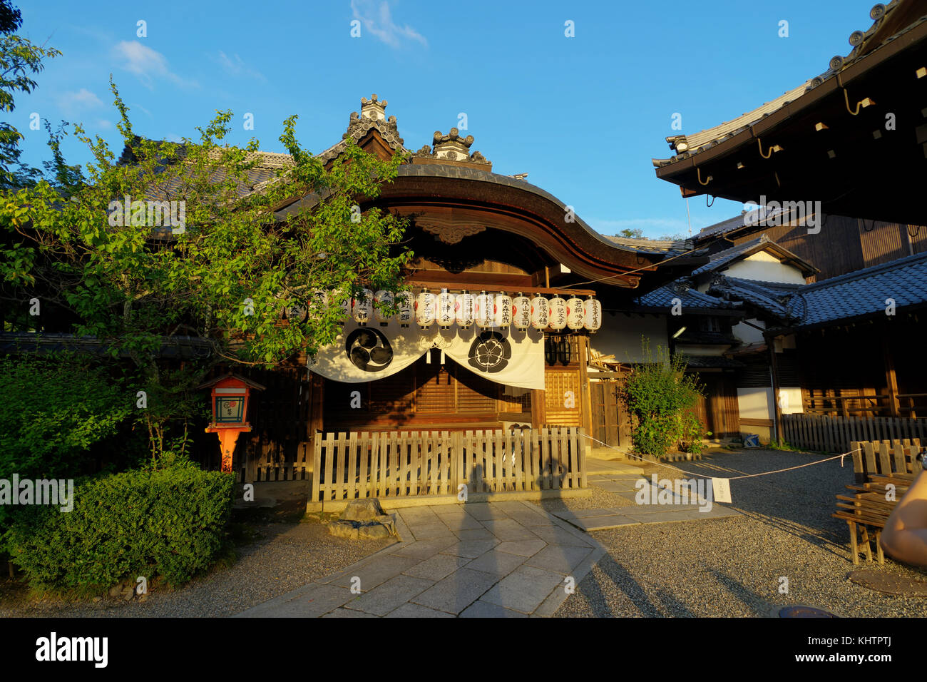 Temple in evening light Kyoto Japan Stock Photo