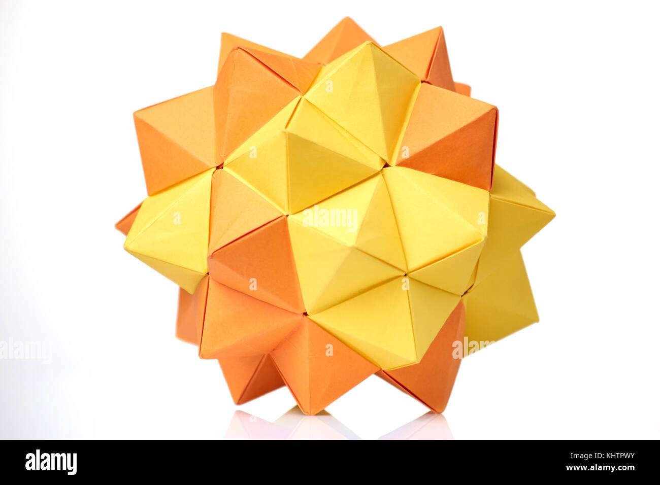 Modular origami model on white Stock Photo - Alamy
