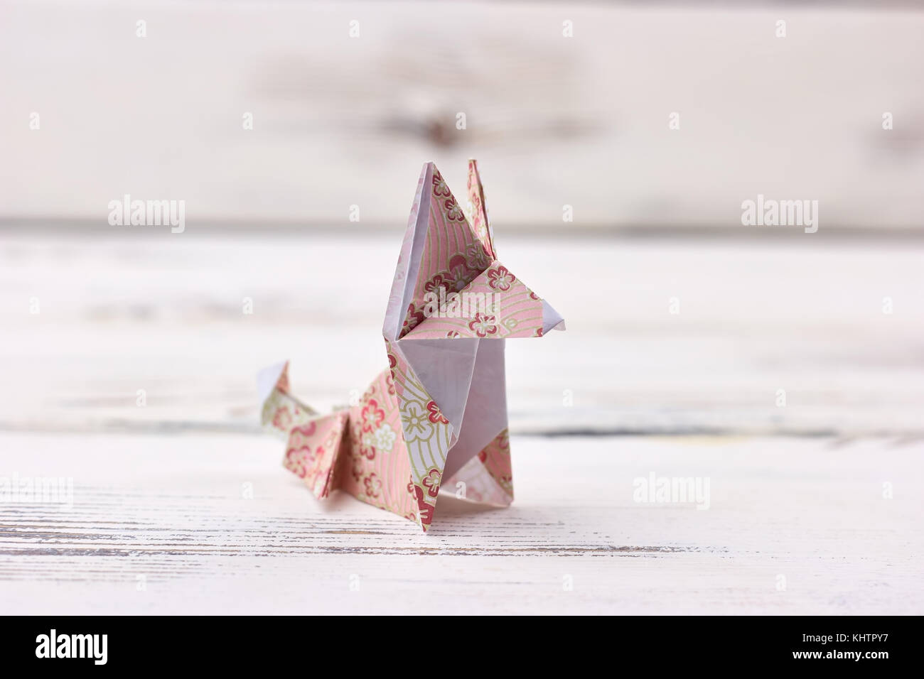 Fox origami figurine Stock Photo
