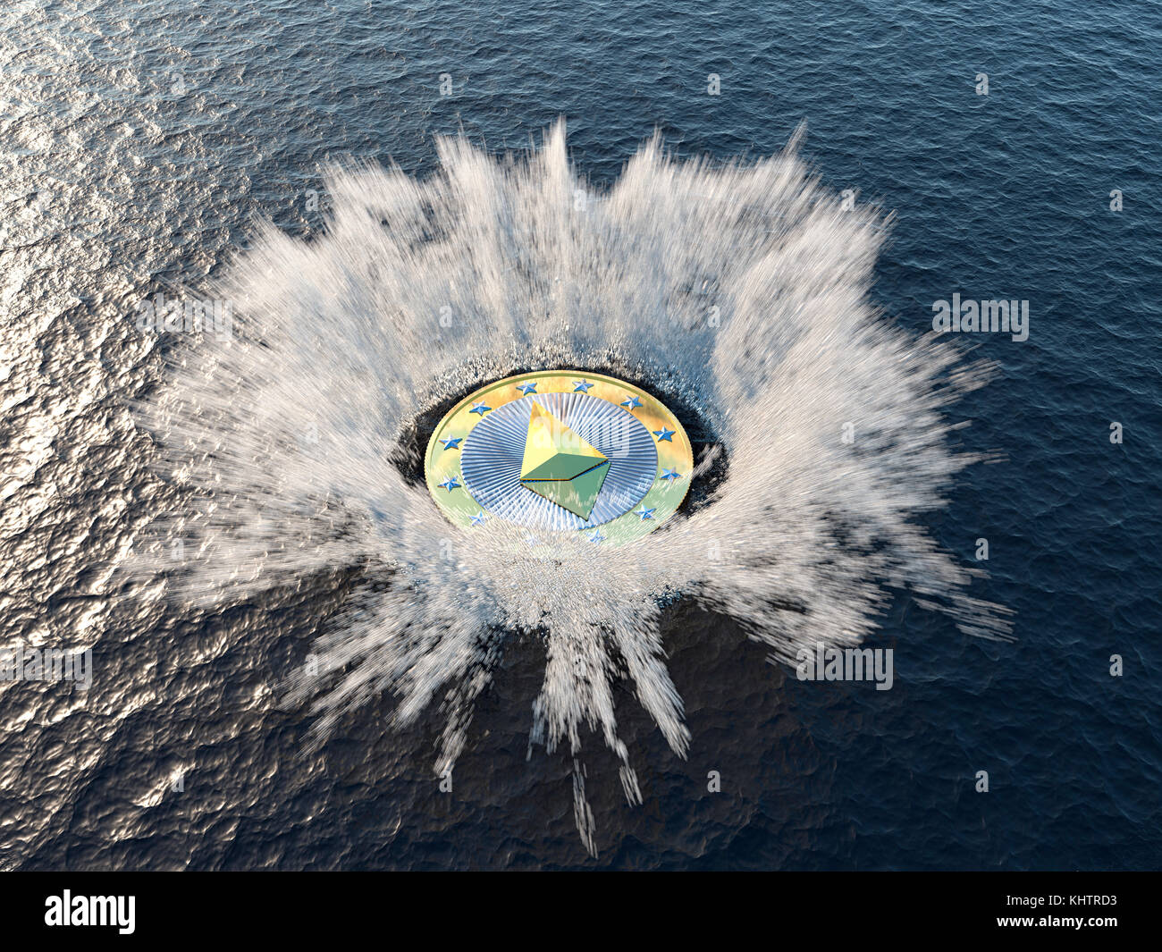 Ethereum Coin making a splash - 3D Rendering Stock Photo - Alamy