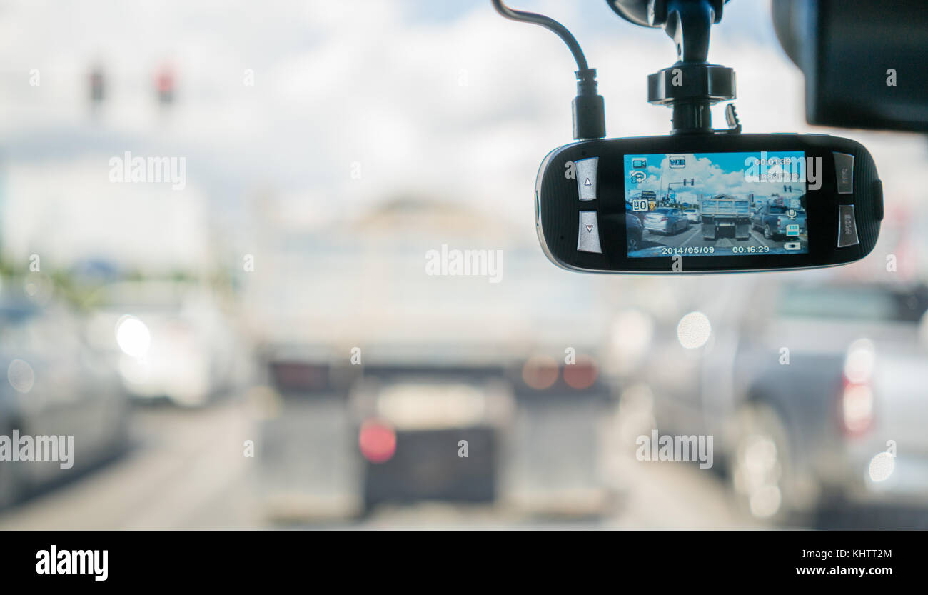 car camera for safety on the road accident Stock Photo