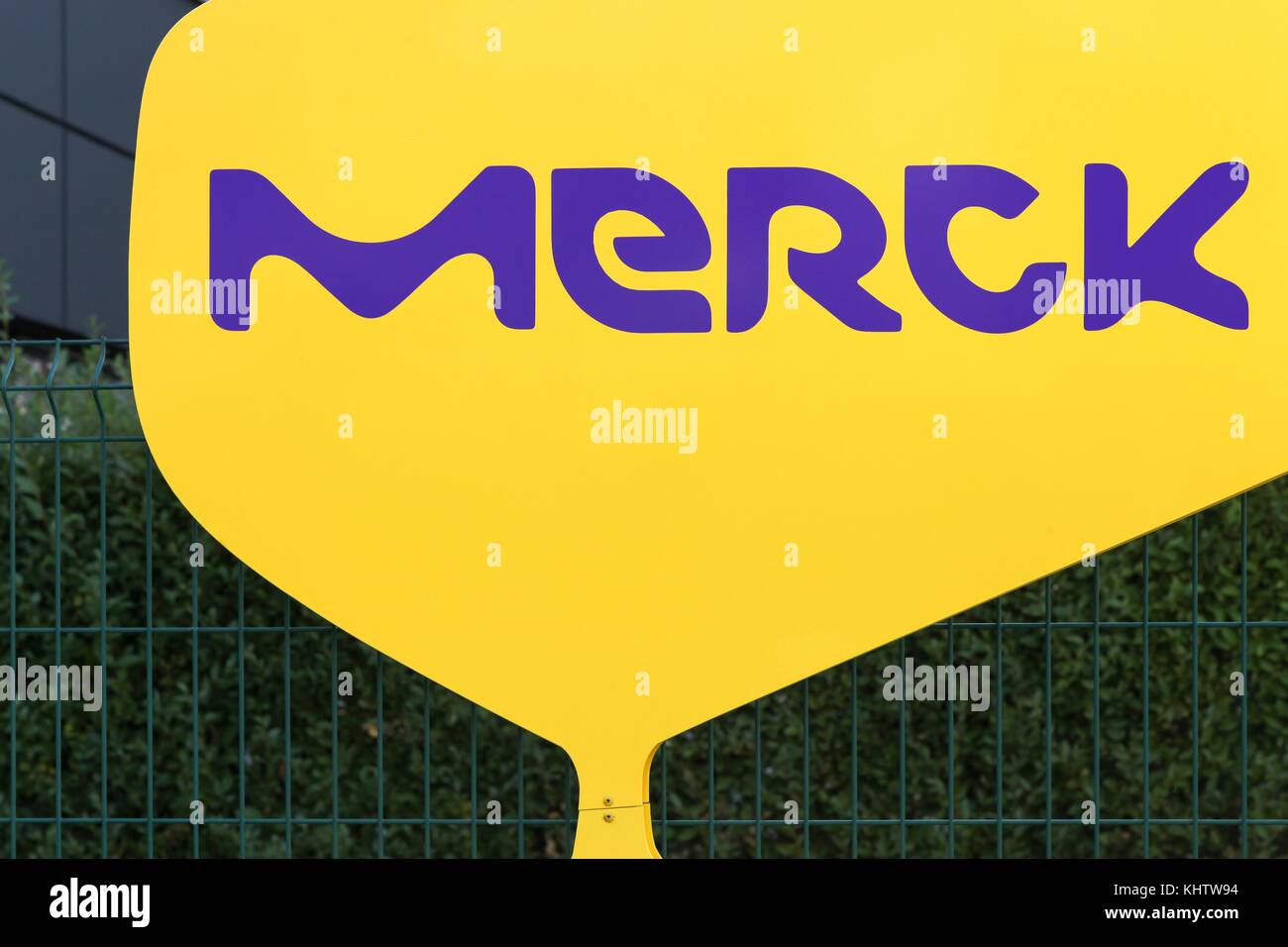 Lyon, France October 7, 2017 Merck office in Lyon. Merck is a German multinational chemical