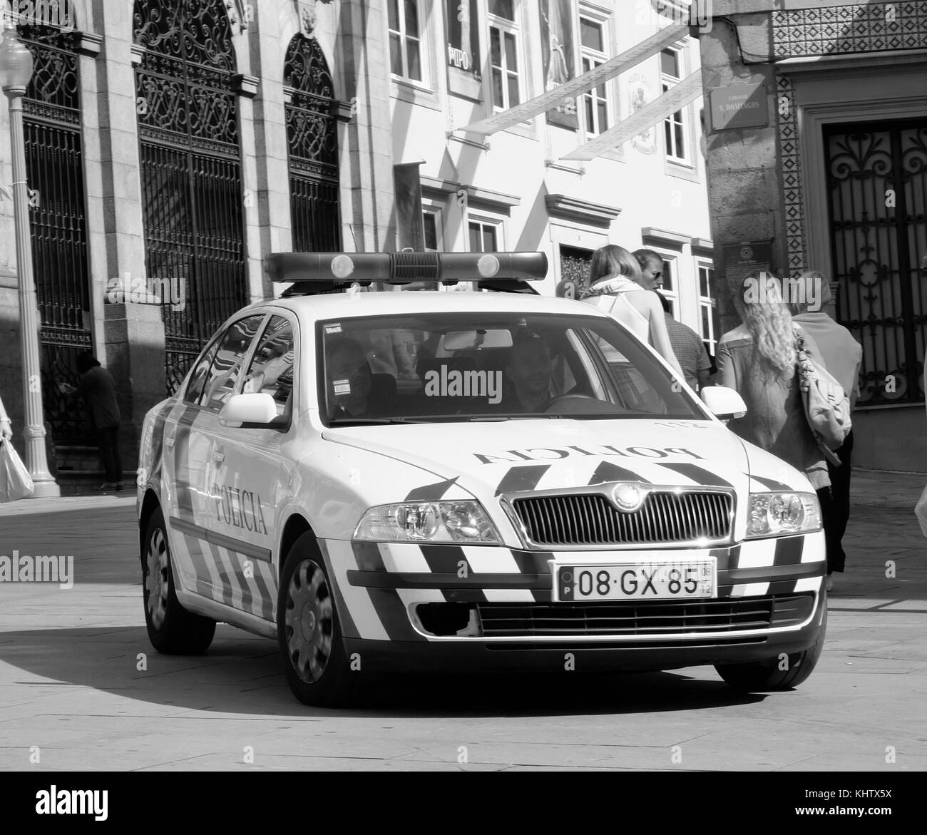 September 2017 -  Police car in the Portuguese City of Porto. Stock Photo