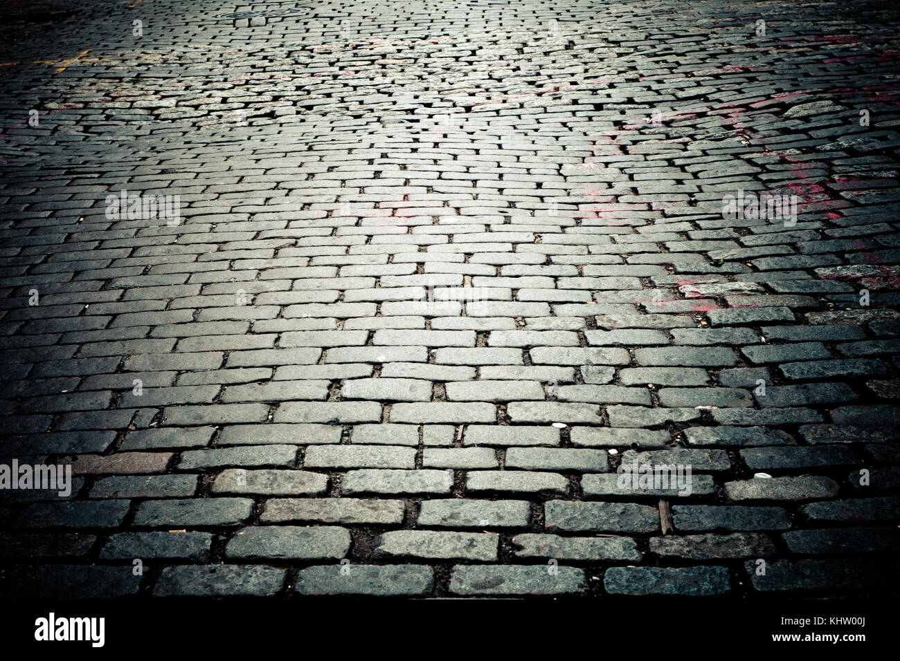Old Cobblestone street NYC Stock Photo Alamy