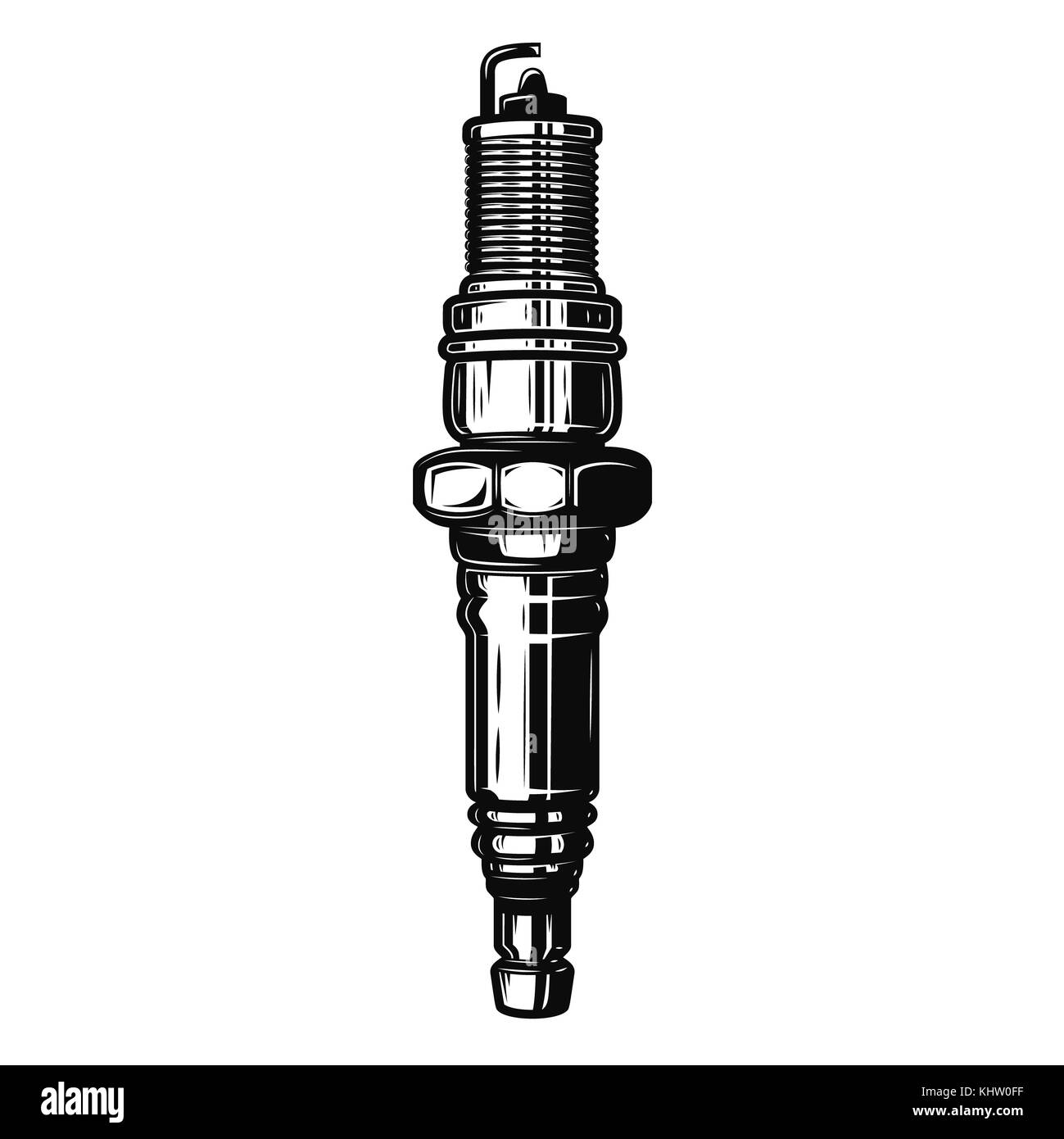 Spark plug illustration isolated on white background. Design element