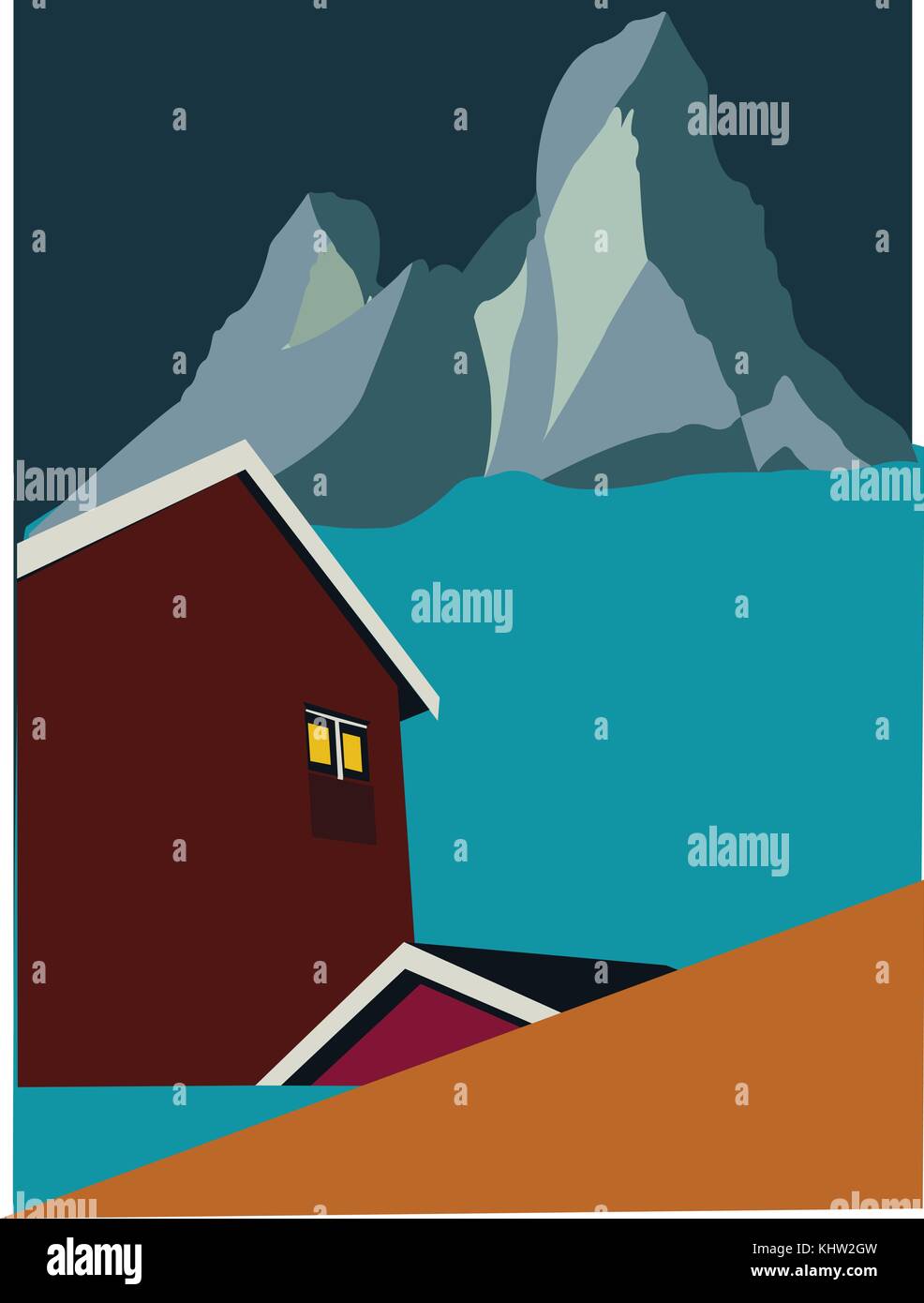 illustration of a winter resort Stock Vector Image & Art - Alamy