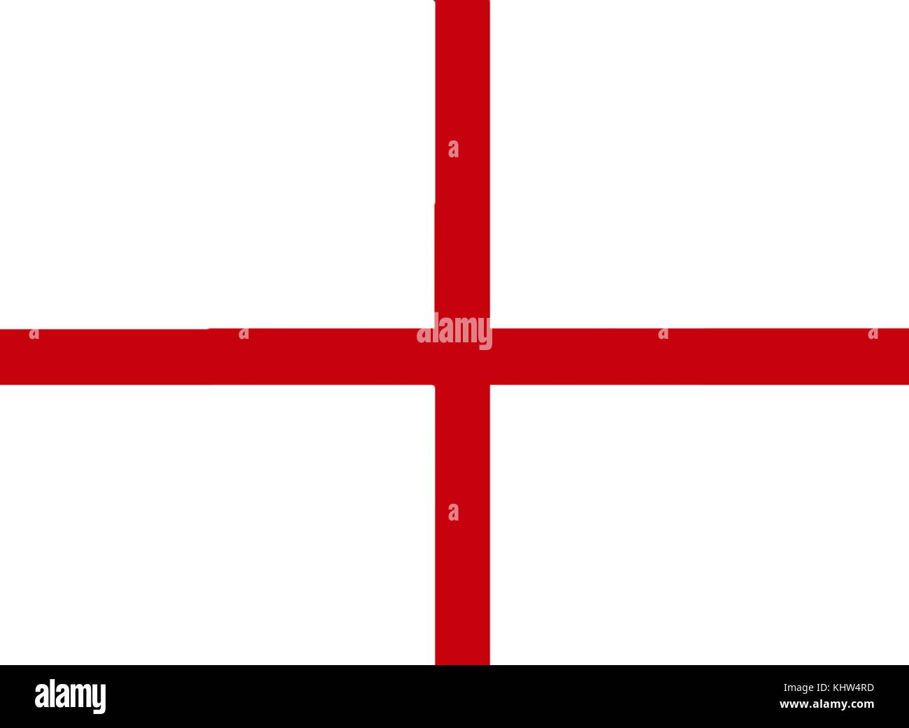 Illustration depicting the Flag of England derived from St. George's Cross. The association of the red cross as an emblem of England can be traced back to the Middle Ages. Dated 20th Century Stock Photo