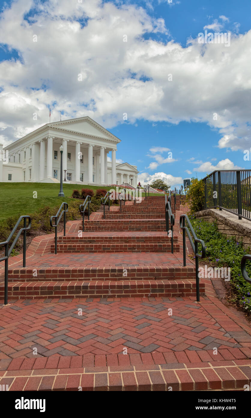 Architectural structures of the Virginia State Capitol Building, Richmond, Virginia, United States. Stock Photo