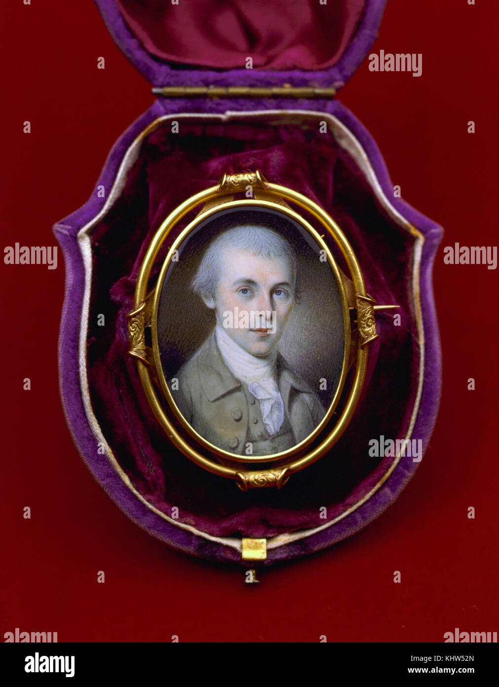 Miniature portrait of James Madison (1751-1836) an American statesman, Founding Father and 4th President of the United States. Dated 18th Century Stock Photo