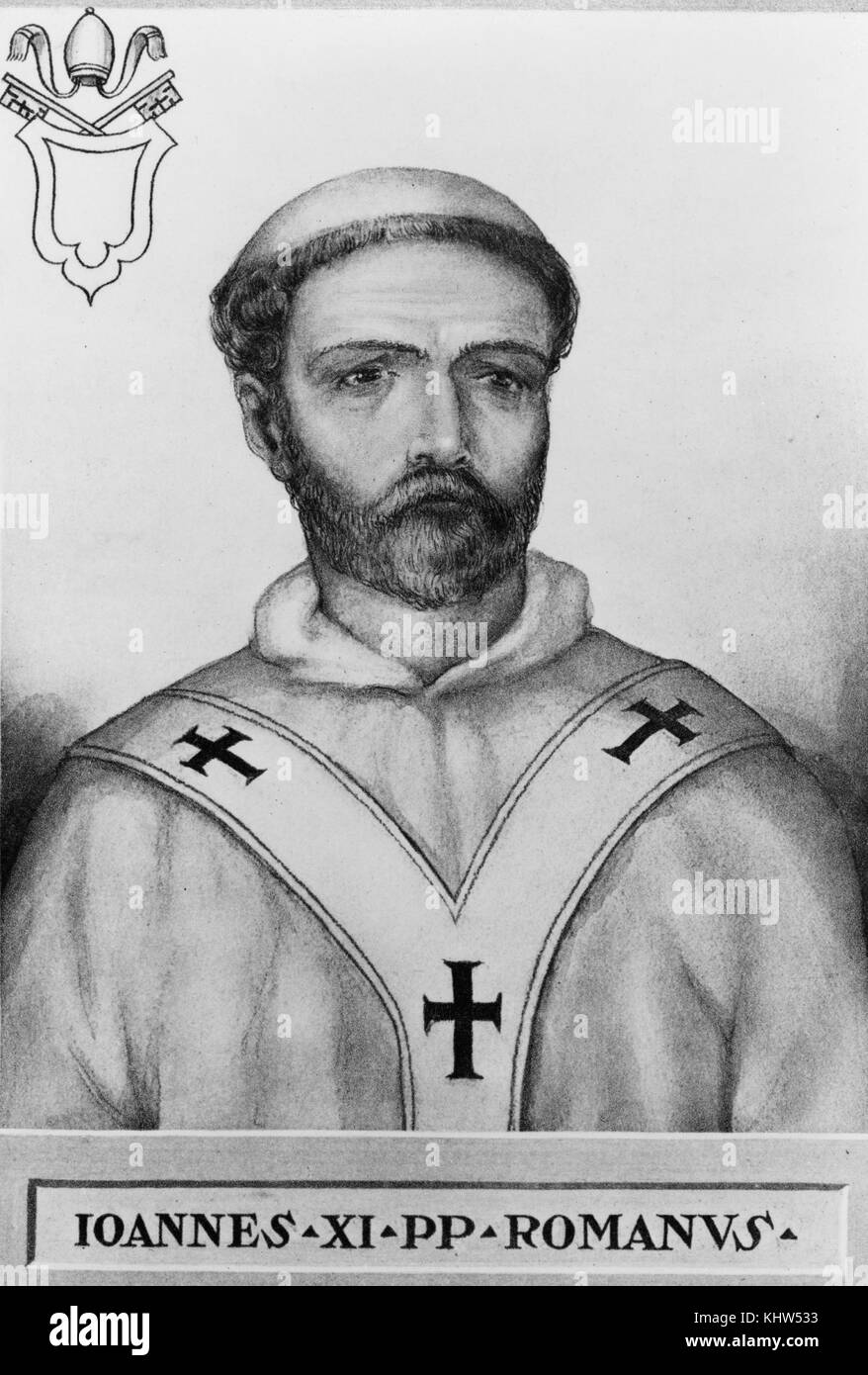 Portrait of Pope John XI (910 AD 935 AD) born in Italy Dated 10th Portrait of Pope John XI (910 AD 935 AD) born in Italy Dated 10th