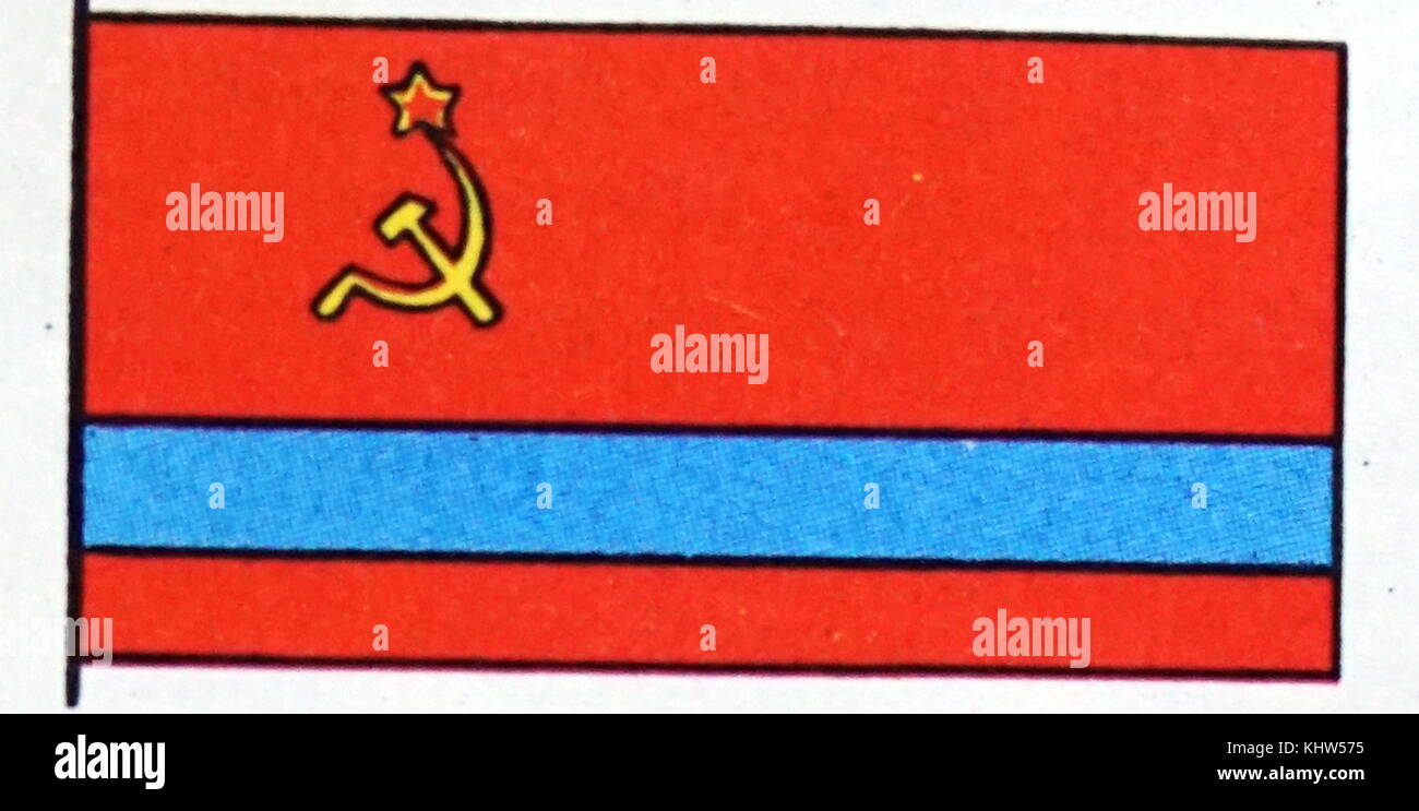 Illustration depicting the flag of Armenian S.S.R. Dated 20th Century Stock Photo