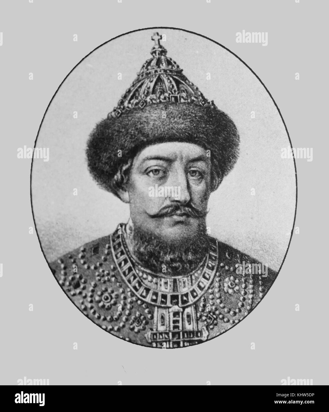 Portrait of Alexis of Russia (1629-1676) the tsar of Russia. Dated 17th Century Stock Photo