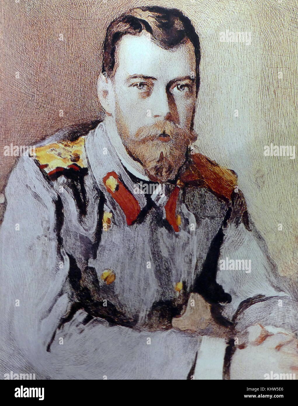 Portrait of Grand Duke Nikolai Nikolaevich of Russia (1856-1929) a Russian General during Word War I and Commander in Chief of the Russian Army. Dated 19th Century Stock Photo