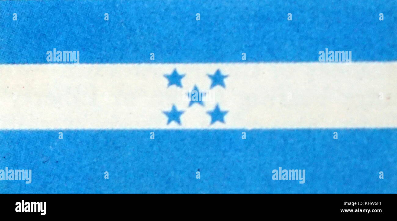 Illustration depicting the National flag of Honduras. Dated 20th Century Stock Photo