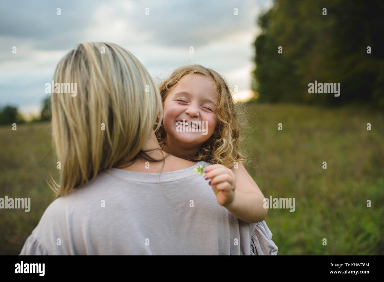 Mother and daughter enjoying outdoors Stock Photo