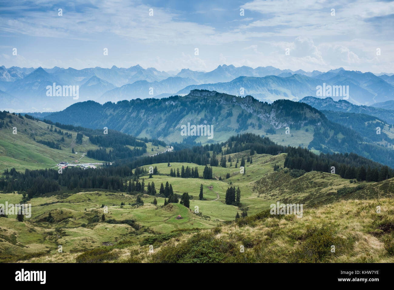 Besler mountain in Allgauer Alps seen from Riedberger horn , Germany Stock Photo