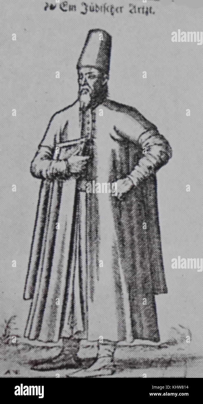 Illustration depicting a Turkish doctor. Dated 17th Century Stock Photo