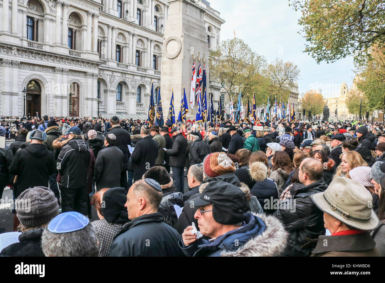 London UK. 19th November 2017. Annual ceremony  for Jewish Ex Servicemen and Women Whitehall was held at the Cenotaph in Whitehall to commemorate the sacrifices made in two world wars Credit: amer ghazzal/Alamy Live News Credit: amer ghazzal/Alamy Live News Stock Photo