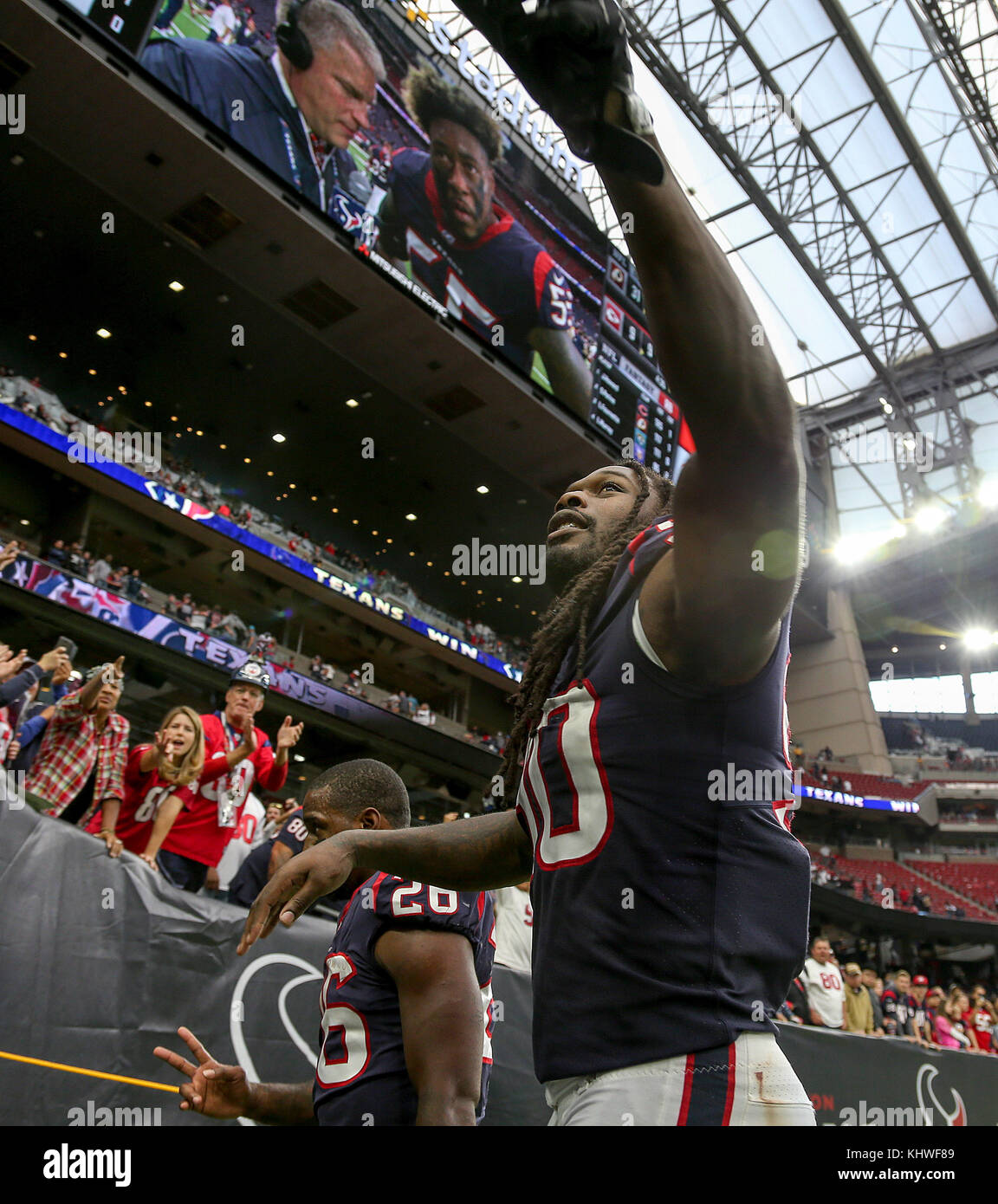 Houston, TX, USA. 19th Nov, 2017. Houston Texans outside linebacker Jadeveon Clowney (90) during