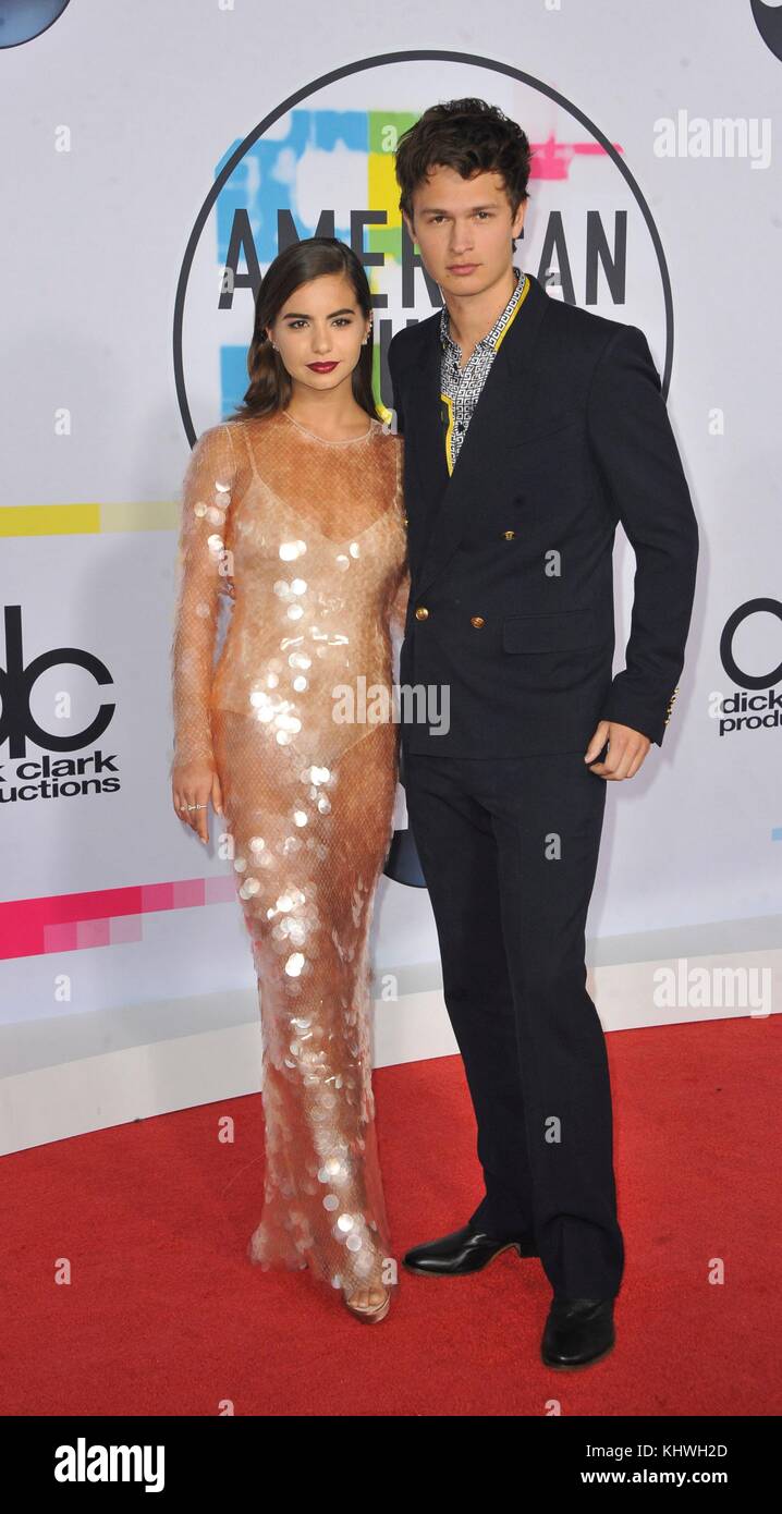 Los Angeles, CA, USA. 19th Nov, 2017. Violetta Komyshan, Ansel Elgort at arrivals for 2017 American Music Awards (AMAs) - Arrivals 2, Microsoft Theater, Los Angeles, CA November 19, 2017. Credit: Elizabeth Goodenough/Everett Collection/Alamy Live News Stock Photo