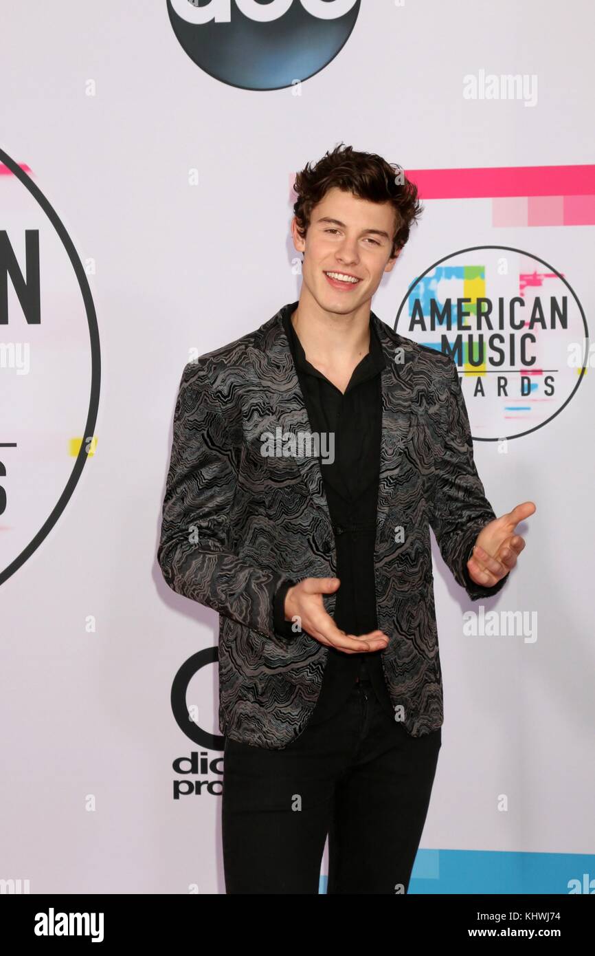 Los Angeles, CA, USA. 19th Nov, 2017. LOS ANGELES - NOV 19: Shawn Mendes at the American Music Awards 2017 at Microsoft Theater on November 19, 2017 in Los Angeles, CA at arrivals for 2017 American Music Awards (AMAs) - Arrivals, Microsoft Theater, Los Angeles, CA November 19, 2017. Credit: Priscilla Grant/Everett Collection/Alamy Live News Stock Photo