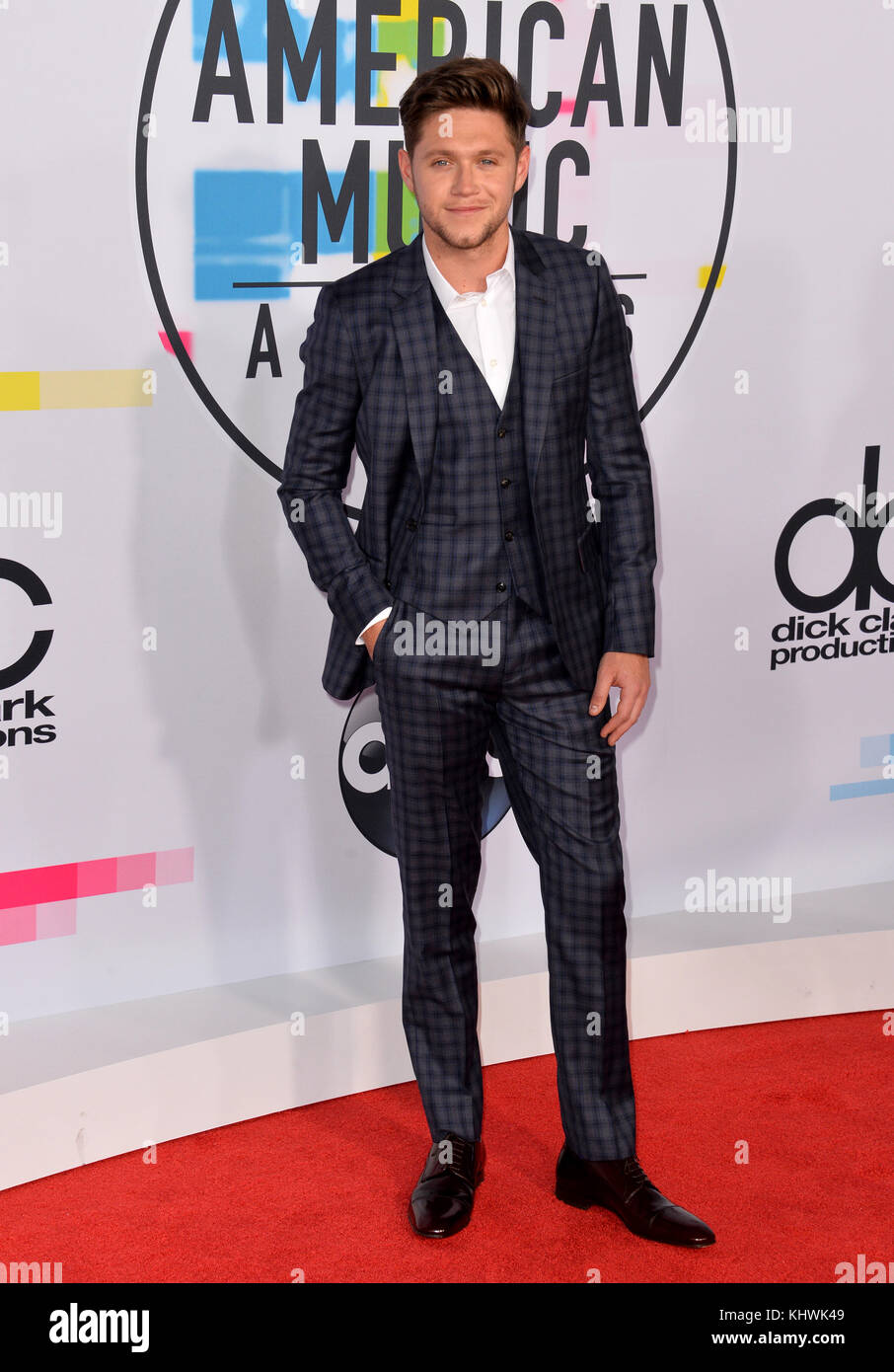 LOS ANGELES, CA - November 19, 2017: Niall Horan at the 2017 American Music Awards at the Microsoft Theatre LA Live Picture: Sarah Stewart Stock Photo