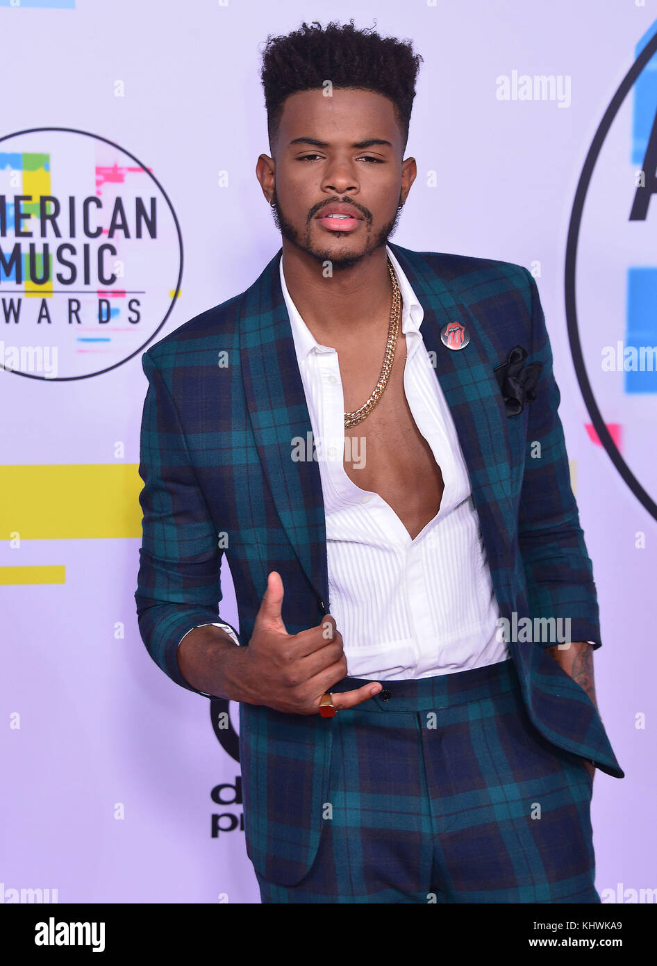 Los Angeles, USA. 19th Nov, 2017. Trevor Jackson arrives at the 2017 American Music Awards at Microsoft Theater on November 19, 2017 in Los Angeles, California Credit: Tsuni/USA/Alamy Live News Stock Photo
