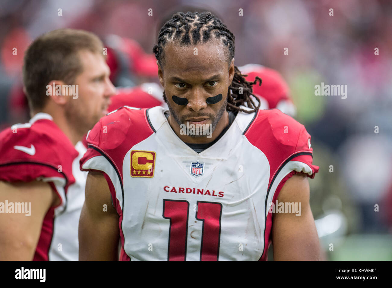 Houston, TX, USA. 19th Nov, 2017. Arizona Cardinals wide receiver Larry Fitzgerald (11) during the 3rd quarter of an NFL football game between the Houston Texans and the Arizona Cardinals at NRG Stadium in Houston, TX. The Texans won the game 31 to 21.Trask Smith/CSM/Alamy Live News Stock Photo
