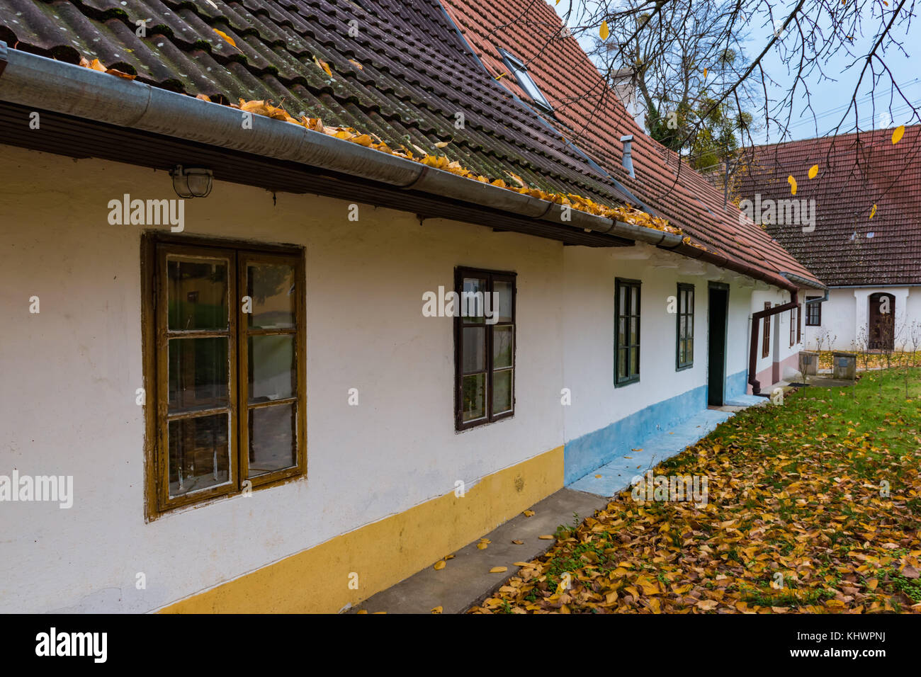 Colorful old Anabaptist houses in Velke Levare (Slovakia) Stock Photo