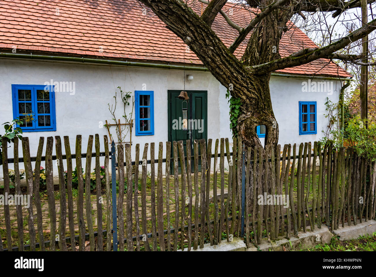 Colorful old Anabaptist house in Velke Levare (Slovakia) Stock Photo