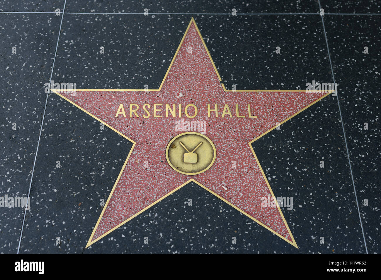 HOLLYWOOD, CA - DECEMBER 06: Arsenio Hall star on the Hollywood Walk of Fame in Hollywood, California on Dec. 6, 2016. Stock Photo