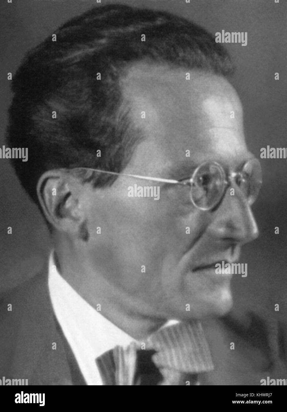 Dr. Erwin Schrödinger (1867-1961), Austrian physicist and winner of the Nobe Prize for Physics in 1933. Schrödinger developed a number of fundamental results in the field of quantum theory and is also known for his 'Schrödinger's cat' thought-experiment. Stock Photo