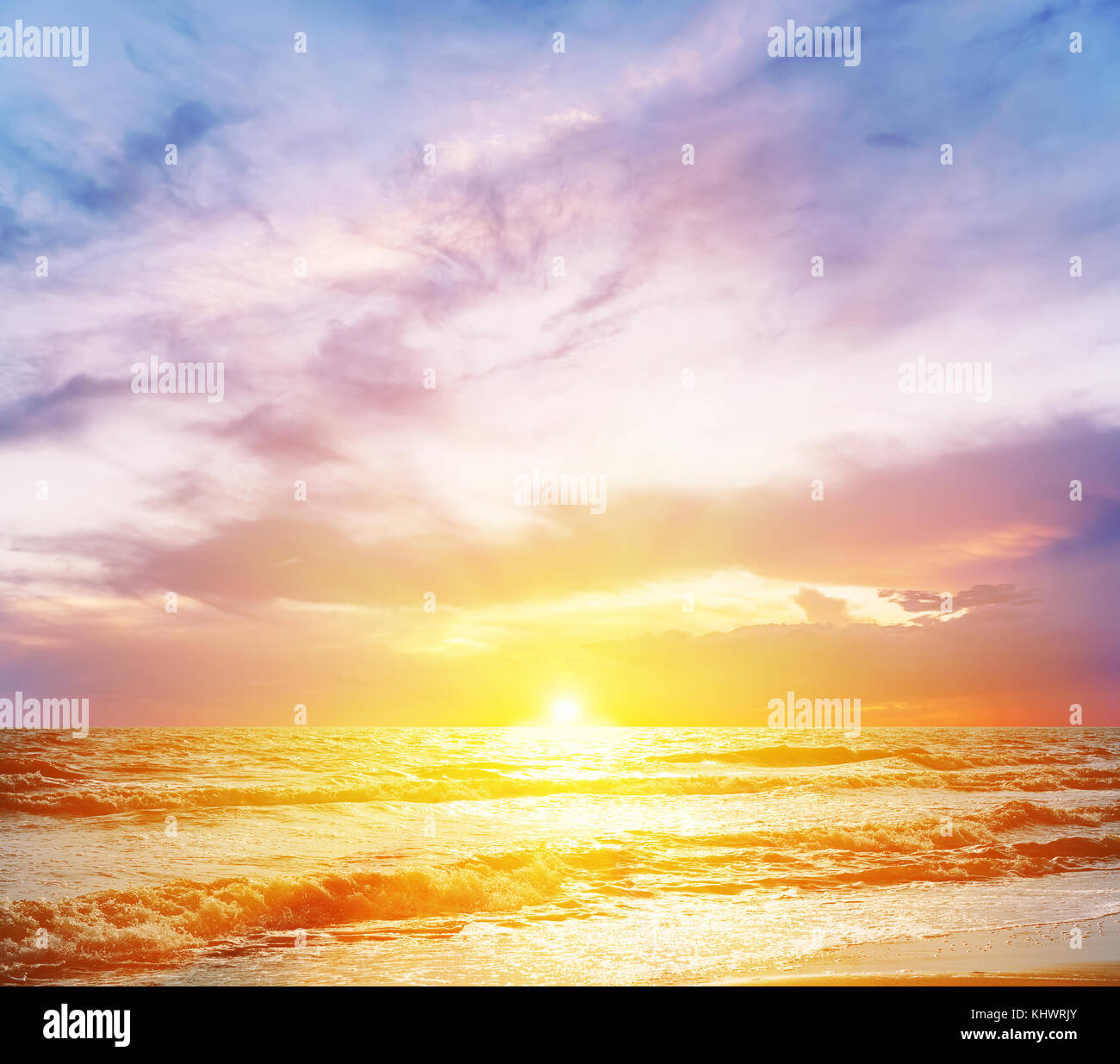 Purple sunset over sea on hi-res stock photography and images - Alamy