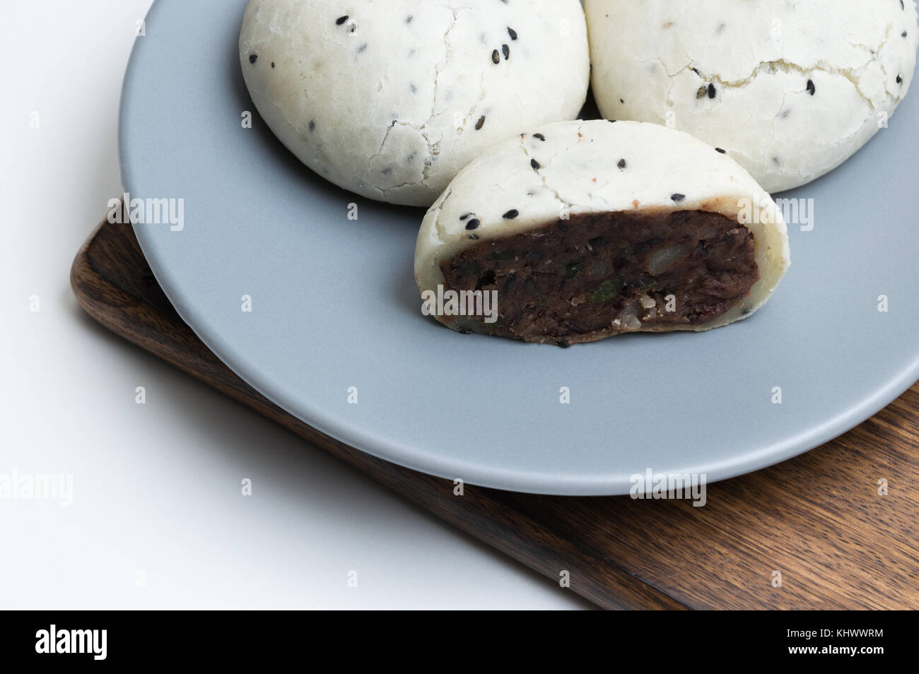 Glutinous rice cake on dish ; white background Stock Photo Alamy