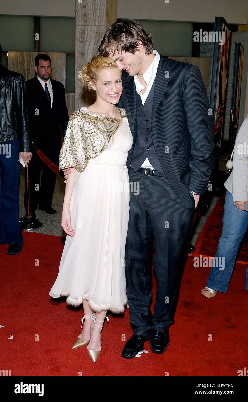 Brittany Murphy and Ashton Kutcher arriving the premiere of " Just