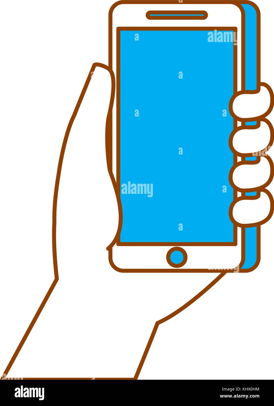hand holding smartphone digital technology Stock Vector Image & Art - Alamy