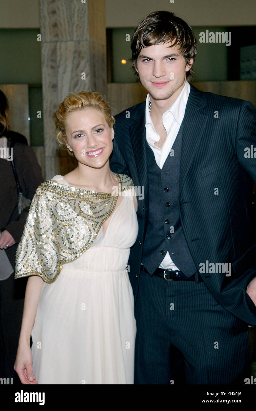 Brittany Murphy and Ashton Kutcher arriving the premiere of " Just