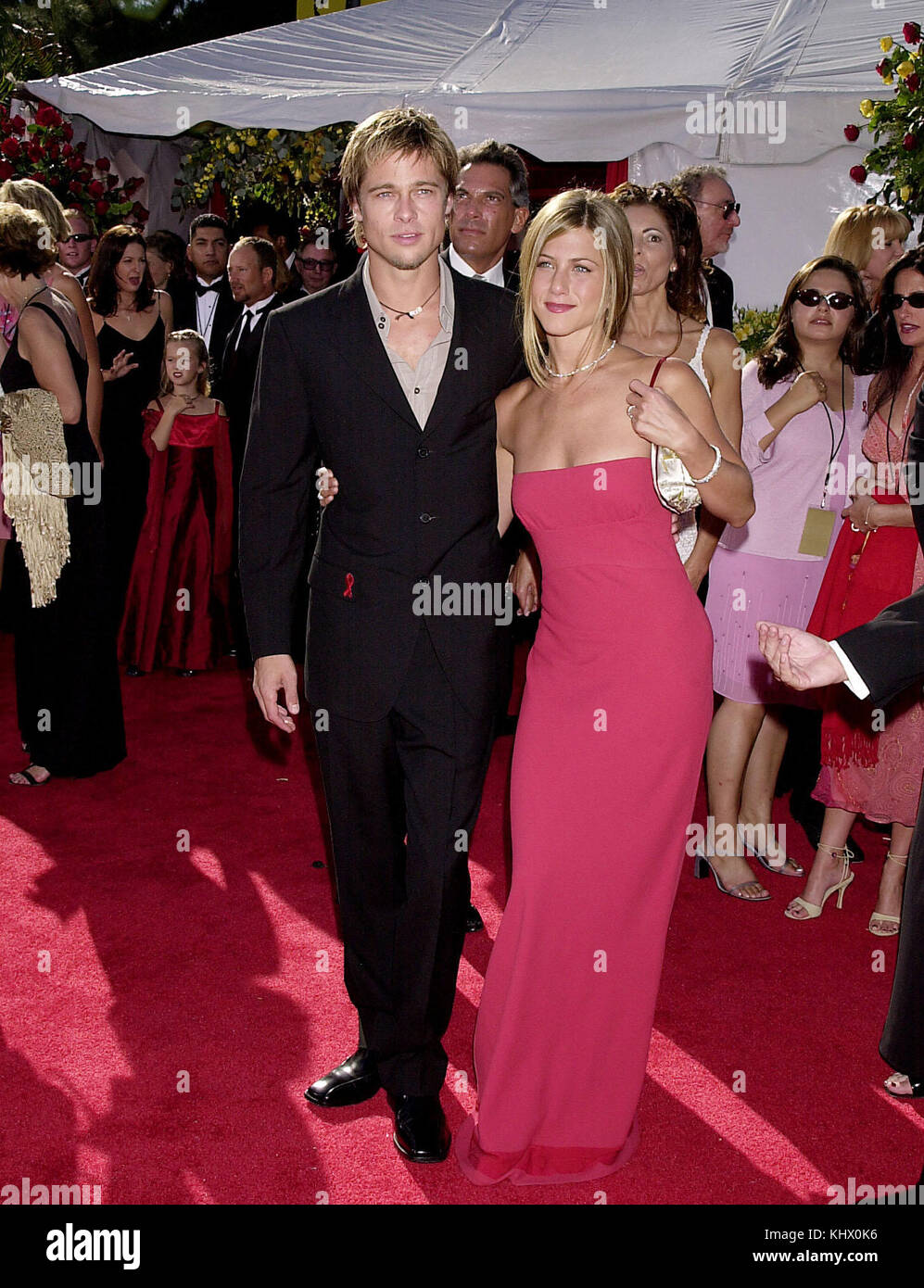 Aniston Jenn.+Pitt Brad 1. Actor, Actress, Premiere, celebrities event, Arrival, Vertical, Film Industry, Celebrities, Bestof, Arts Culture and Entertainment, Topix Stock Photo