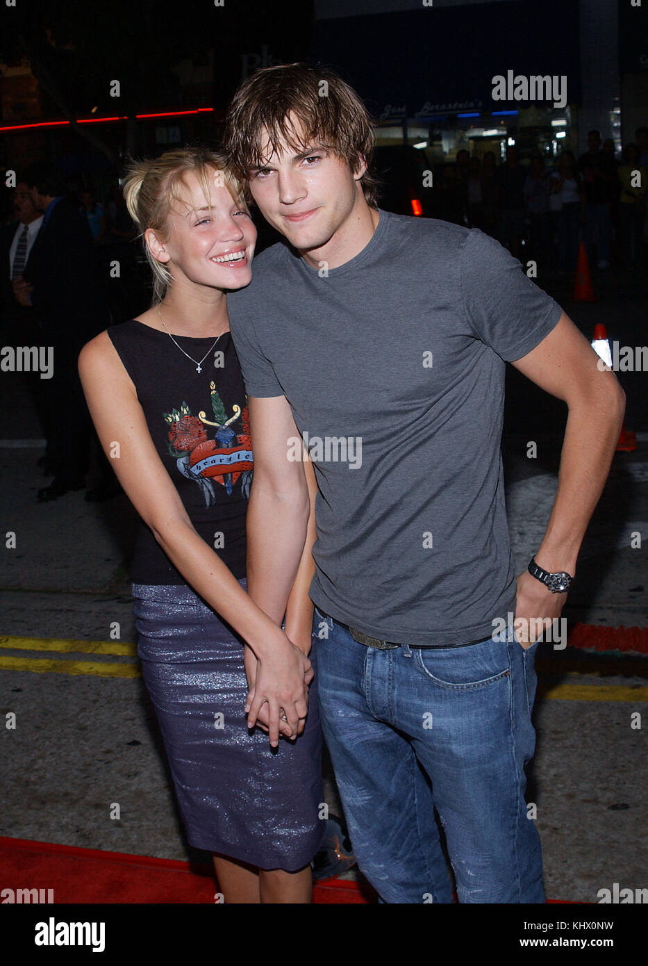 Ashton Kutcher and Ashley Scott arriving at the Jay and Silent Bob