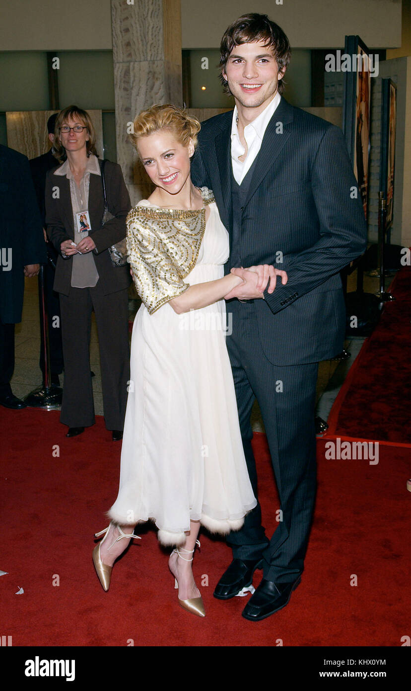 Brittany Murphy and Ashton Kutcher arriving the premiere of " Just