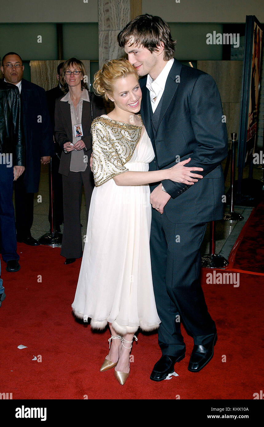 Brittany Murphy and Ashton Kutcher arriving the premiere of " Just