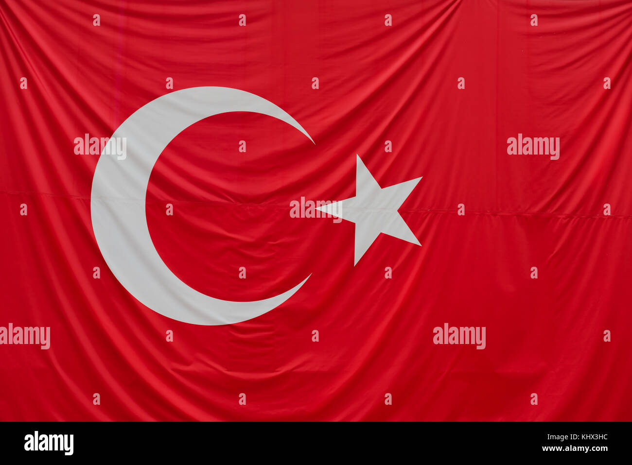 Close up shot of Turkish flag Stock Photo